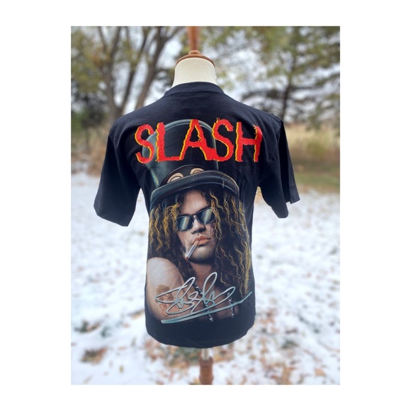 SOLD Rock Chang SLASH  TShirt Top Hat Handpainted - Picture 8 of 11